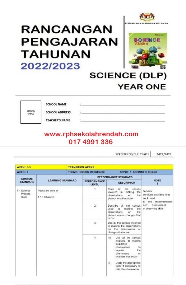 RPH TS25 Science DLP Year 1