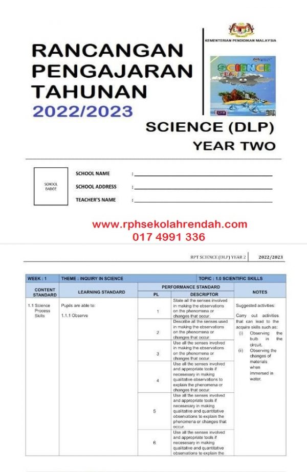 RPH TS25 Science DLP Year 2