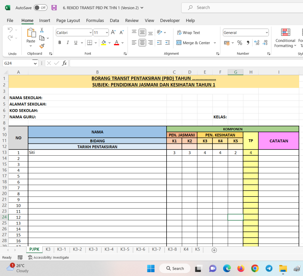 RPH Pendidikan Kesihatan Tahun 1 2024/2025 - Version 2 (RPH PAK21 ...