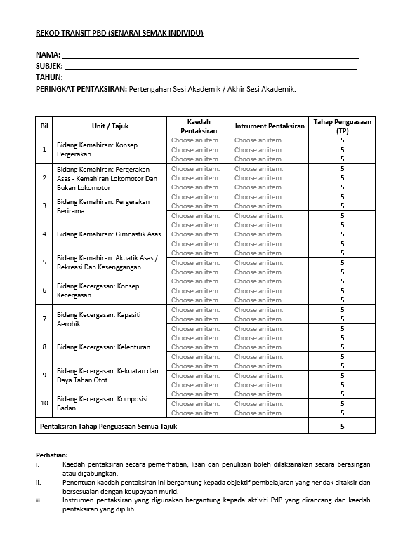 RPH Pendidikan Jasmani Tahun 2 - Version 1 (TS25)