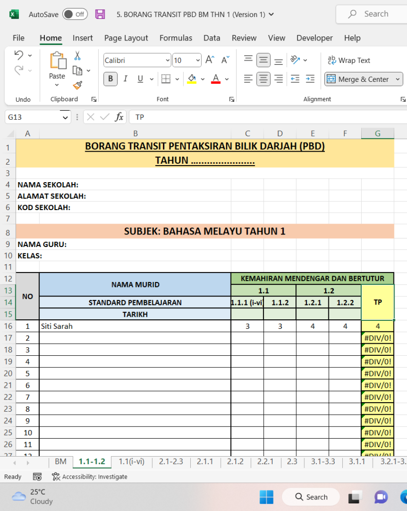 RPH Bahasa Melayu Tahun 1 2024/2025 - Version 1 (RPH TS25) | Bahasa ...