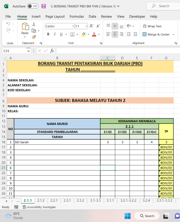 RPH Bahasa Melayu Tahun 2 - Version 1 (RPH TS25)