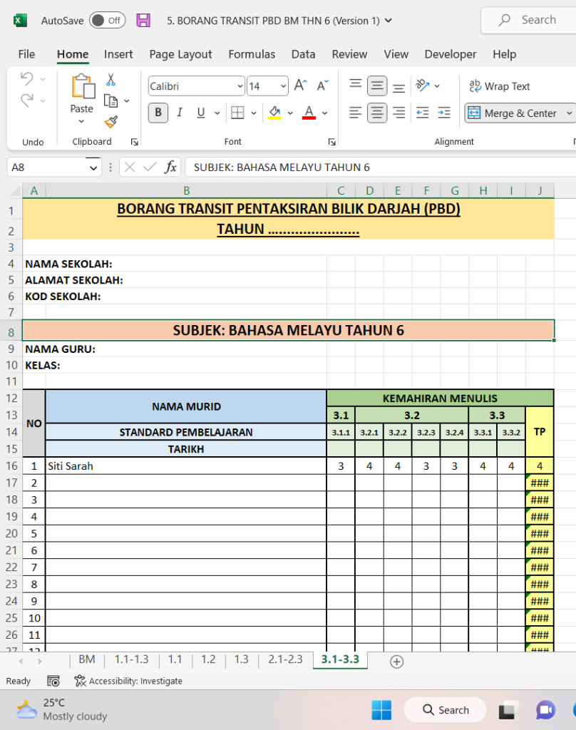 RPH Bahasa Melayu Tahun 6 2024/2025 - Version 1 (RPH TS25) | Bahasa ...