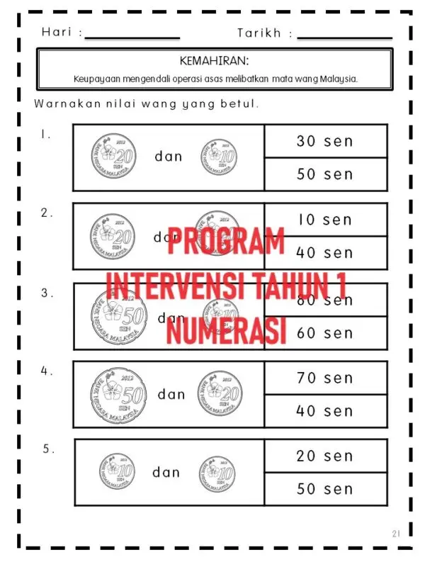 Modul Program Intervensi Tahun 1 (NUMERASI DLP)