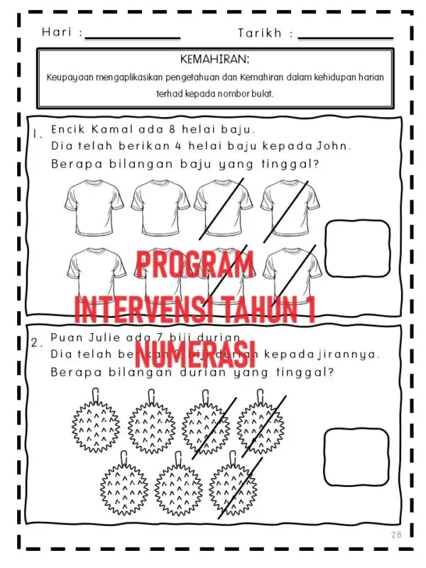 Modul Program Intervensi Tahun 1 (NUMERASI DLP)