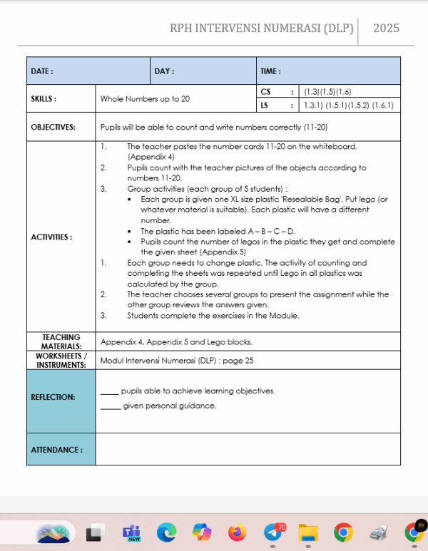 Program Intervensi Tahun 1 - RPH NUMERASI DLP 2025 - Image 3