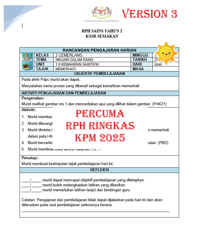 RPH Sains Tahun 2 2026 - Version 1 (RPH TS25) RPH Sains Tahun 2 2026 - Version 1 (RPH TS25) - Image 4