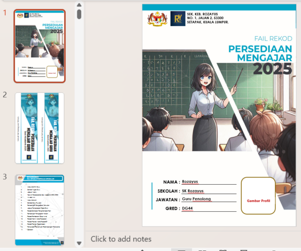 Fail Rekod Persediaan Mengajar (RPM) Kumpulan B - RozAz Design 2C - Image 2