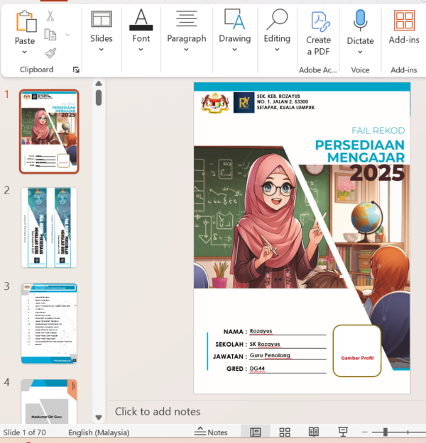 Fail Rekod Persediaan Mengajar (RPM) Kumpulan A - RozAz Design 2D - Image 2