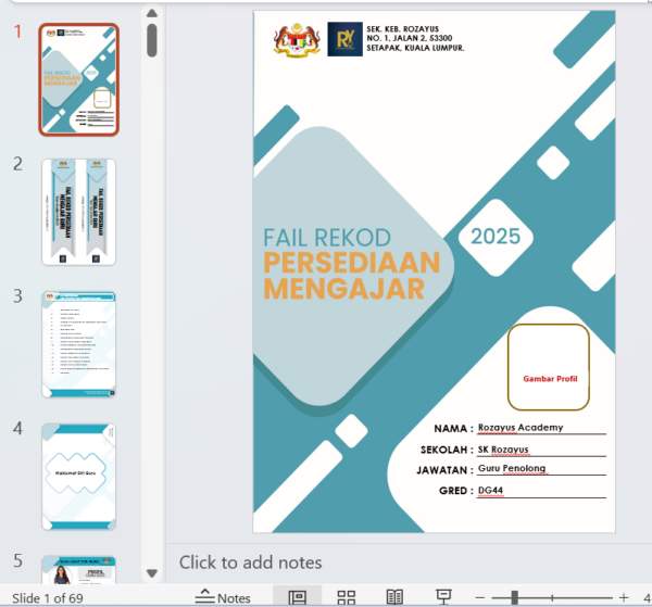 Fail Rekod Persediaan Mengajar (RPM) Kumpulan A - RozAz Design 1 - Image 2