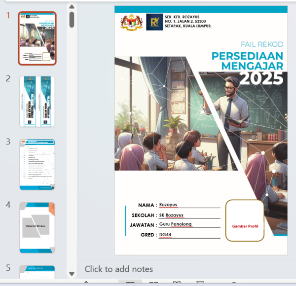 Fail Rekod Persediaan Mengajar (RPM) Kumpulan B - RozAz Design 2A - Image 2