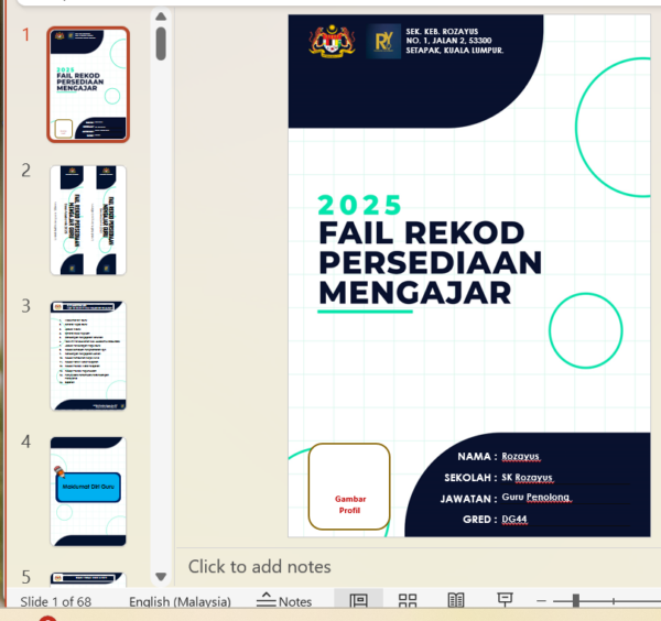 Fail Rekod Persediaan Mengajar (RPM) Kumpulan A - RozAz Design 3 - Image 2