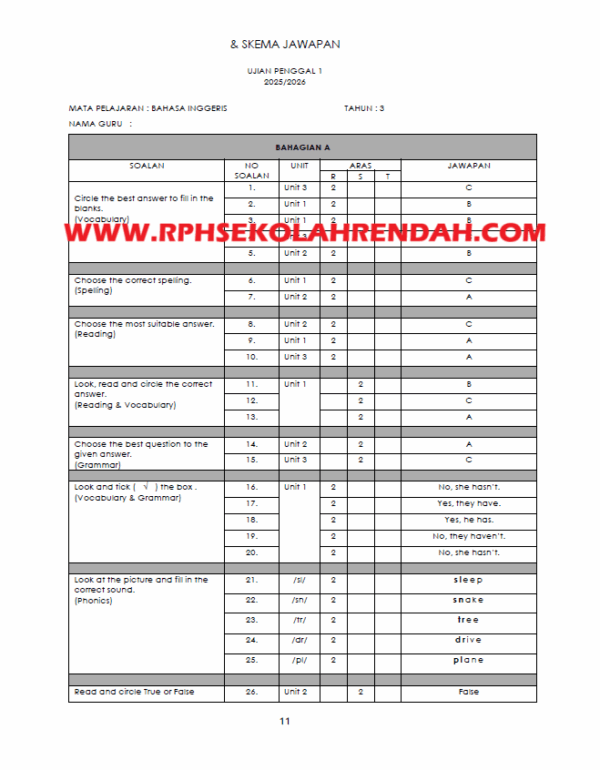 PPSA - English Year 3 2025/2026 - Image 3