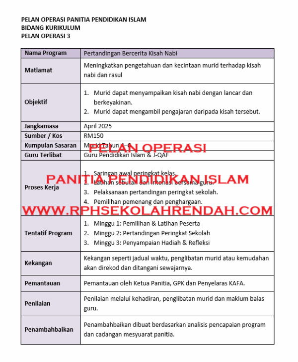 PELAN OPERASI - PANITIA PENDIDIKAN ISLAM - Image 2