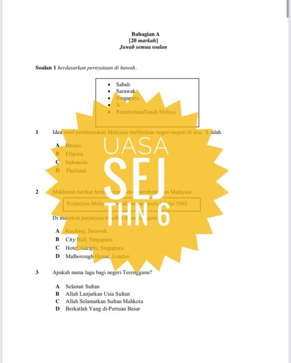 UASA - Sejarah Tahun 6 2025/2026 (Set 1) - Image 4