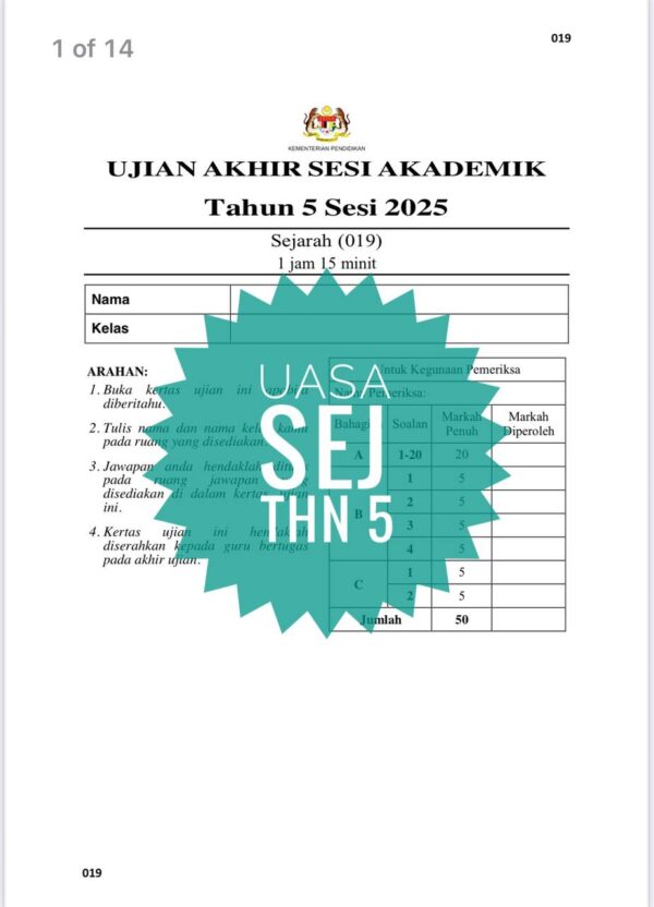 UASA - Sejarah Tahun 5 2025/2026 (Set 1) - Image 5