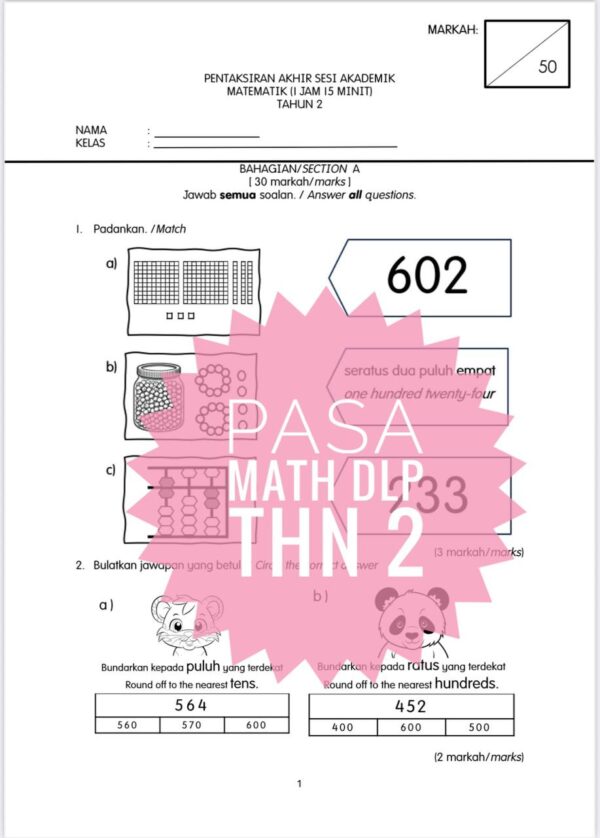 PASA - Mathematics DLP Tahun 2 2025/2026 (Set 1) - Image 3
