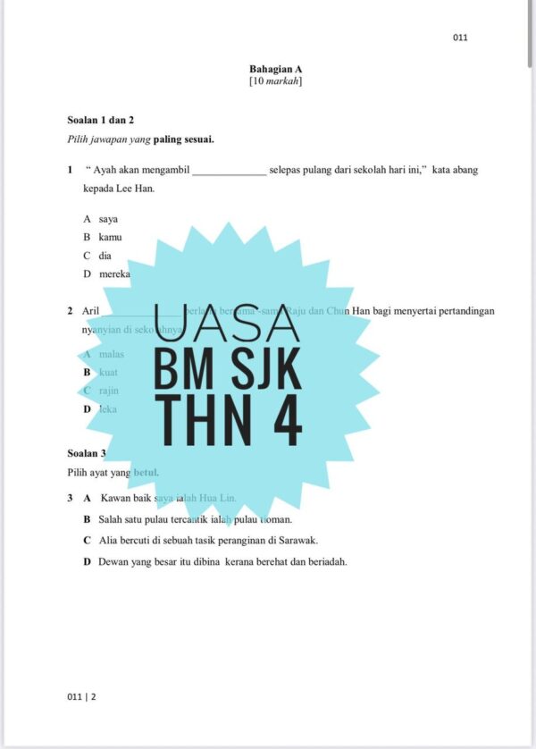 UASA - Bahasa Melayu SJK Tahun 4 2025/2026 (Set 1A- JSU+JSI) - Image 7