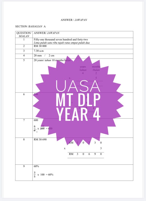 UASA - Mathematics DLP Tahun 4 2025/2026 (Set 1B) - Image 5