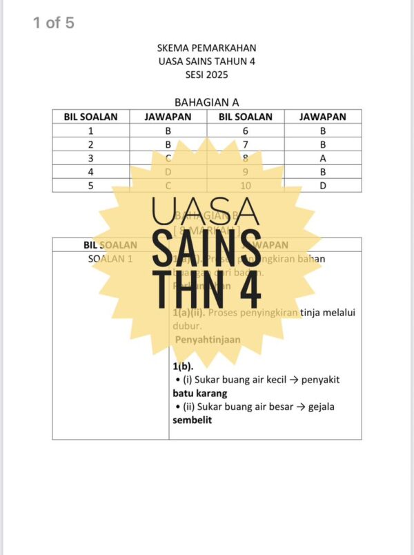UASA - Sains Tahun 4 2025/2026 (Set 1C) - Image 6