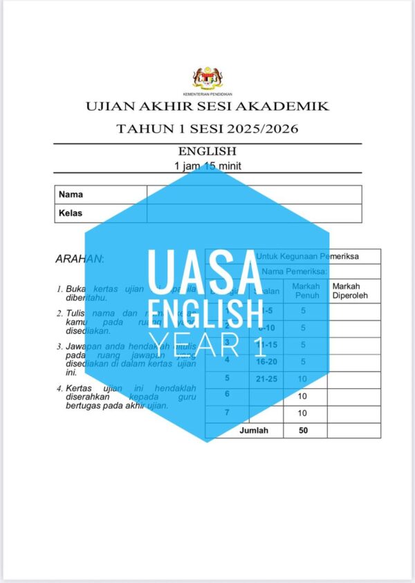 UASA - Bahasa Inggeris Tahun 1 2025/2026 (Set 1) - Image 2
