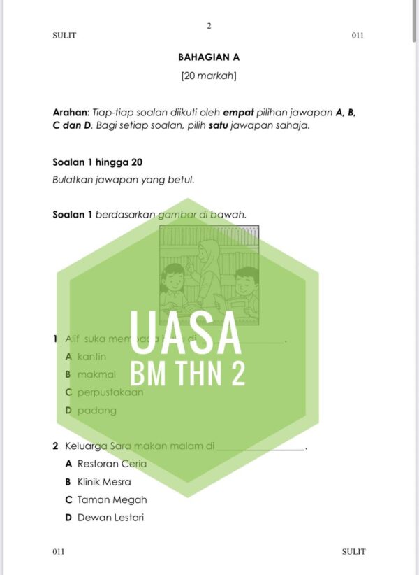 UASA - Bahasa Melayu Tahun 3 2025/2026 (Set 1B) - Image 3