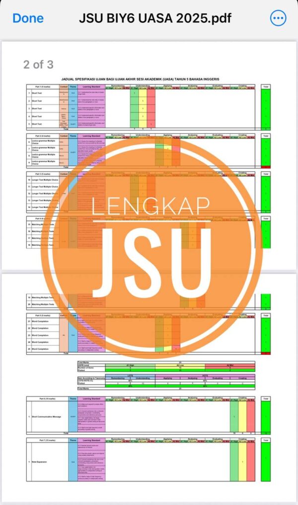UASA - Bahasa Inggeris Tahun 6 2025/2026 (Set 1A-JSU) - Image 2