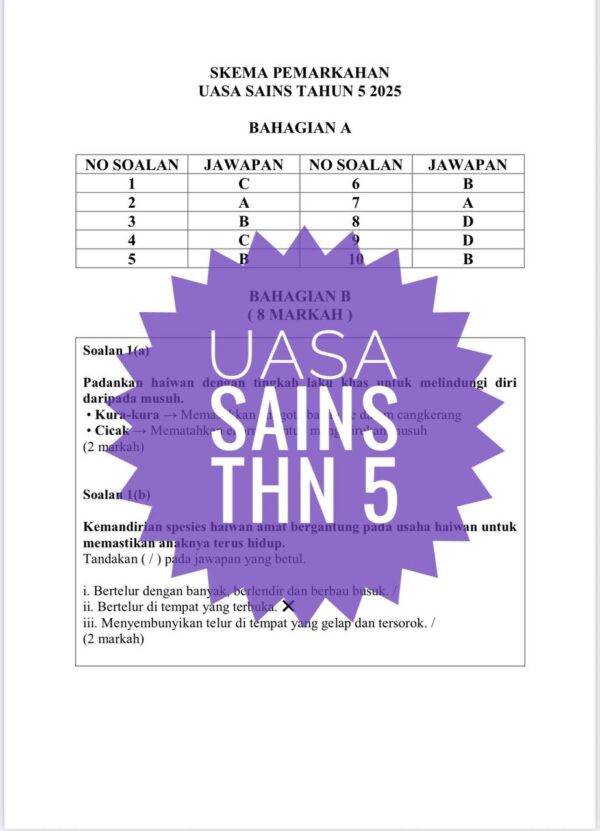 UASA - Sains Tahun 5 2025/2026 (Set 1B - JSU) - Image 7