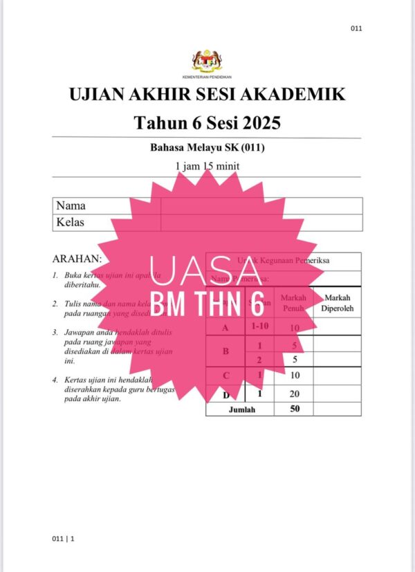 UASA - Bahasa Melayu Tahun 6 2025/2026 (Set 2A- JSU+JSI) - Image 4