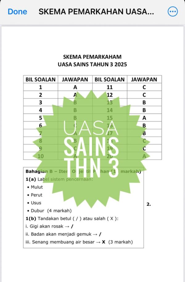 UASA - Sains Tahun 3 2025/2026 (Set 1B) - Image 5