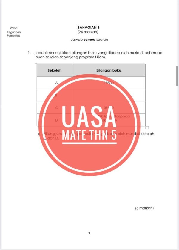 UASA - Matematik Tahun 5 2025/2026 (Set 2C) - Image 6
