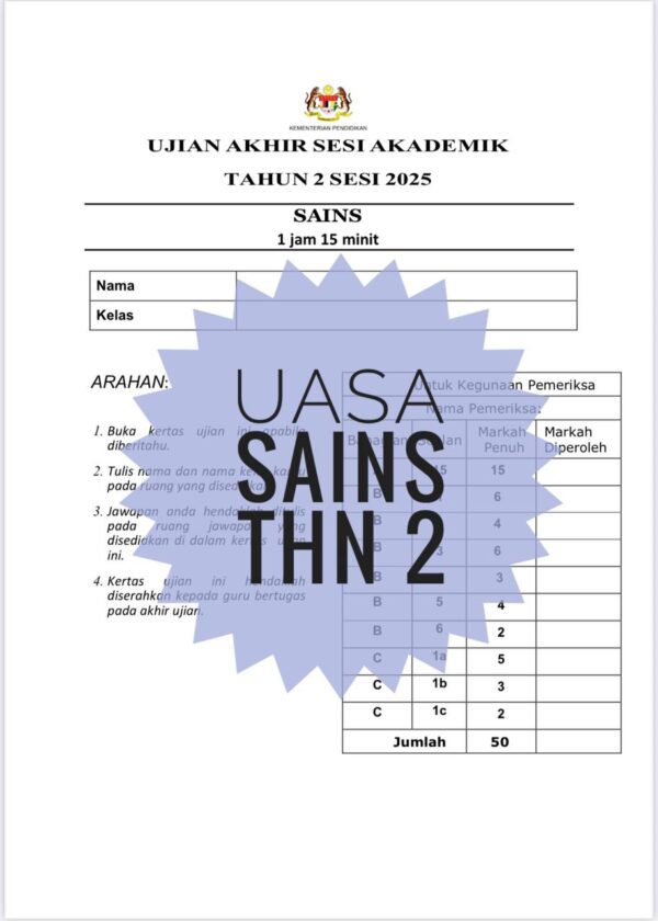 UASA - Sains Tahun 2 2025/2026 (Set 1B) - Image 4