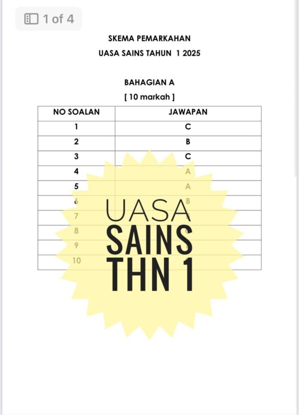 UASA - Sains Tahun 1 2025/2026 (Set 1B) - Image 6