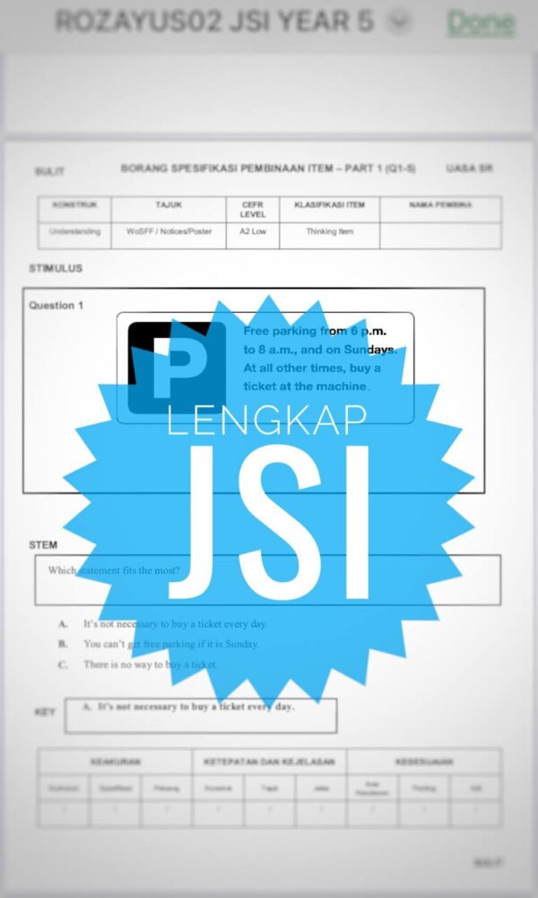 UASA - Bahasa Inggeris Tahun 5 2025/2026 (Set 1A-JSI+JSU) - Image 2