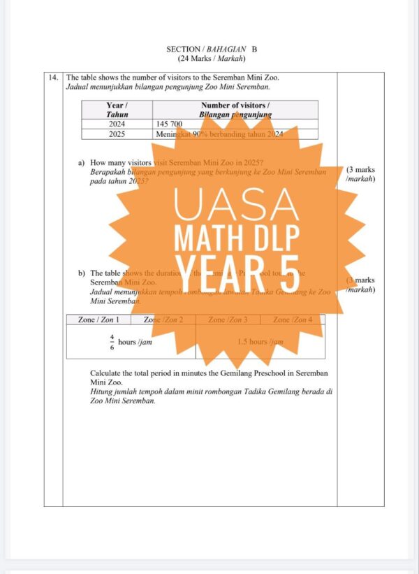 UASA - Mathematics DLP Tahun 5 2025/2026 (Set 1B) - Image 2