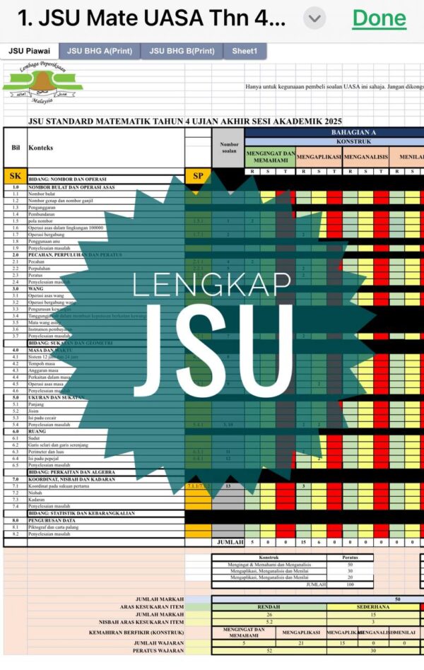 UASA - Matematik Tahun 4 2025/2026 (Set 2A-JSU+JSI) - Image 3