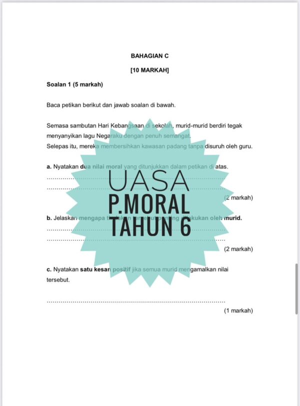 UASA - Pendidikan Moral Tahun 6 2025/2026 (Set 1A - JSU) - Image 6