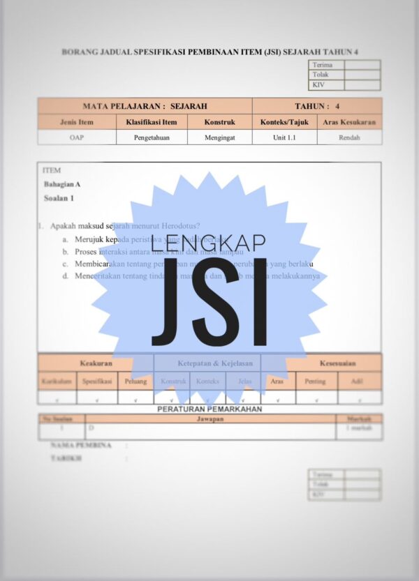 UASA - Sejarah Tahun 4 2025/2026 (Set 1A - JSI + JSU) - Image 3
