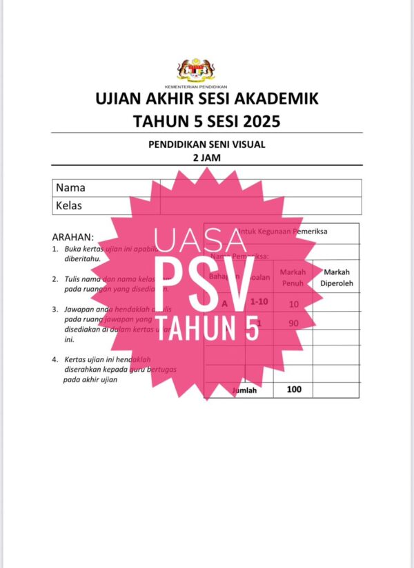 UASA - Pendidikan Seni Visual Tahun 5 2025/2026 (Set 1A - JSU) - Image 5