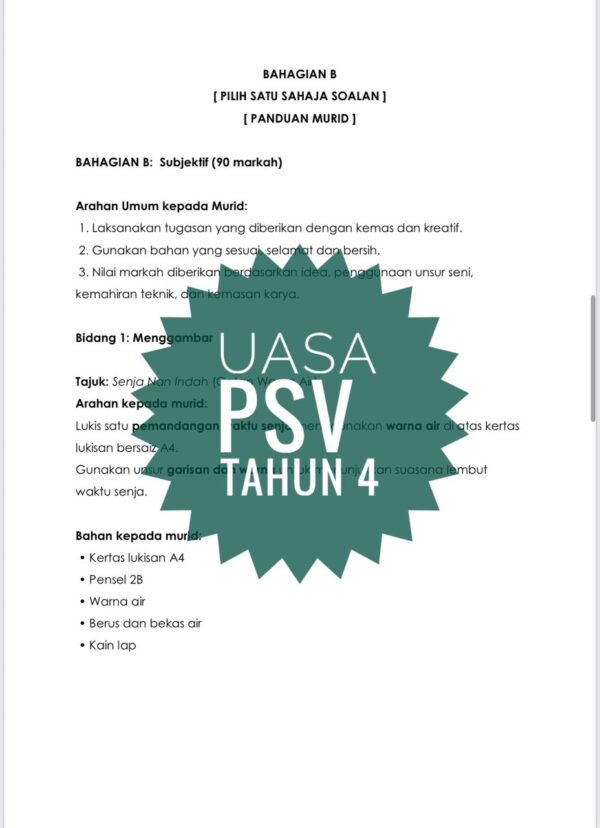 UASA - Pendidikan Seni Visual Tahun 4 2025/2026 (Set 1B) - Image 5