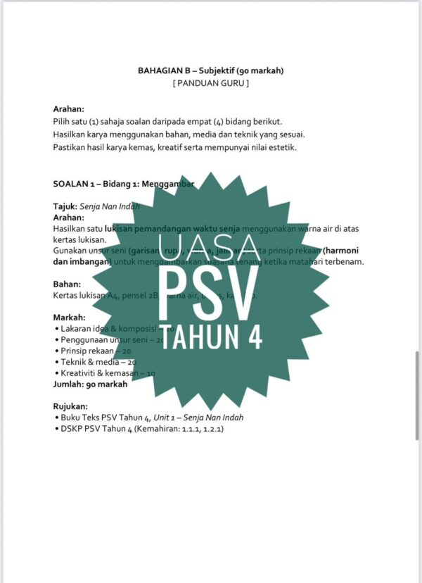 UASA - Pendidikan Seni Visual Tahun 4 2025/2026 (Set 1B) - Image 6