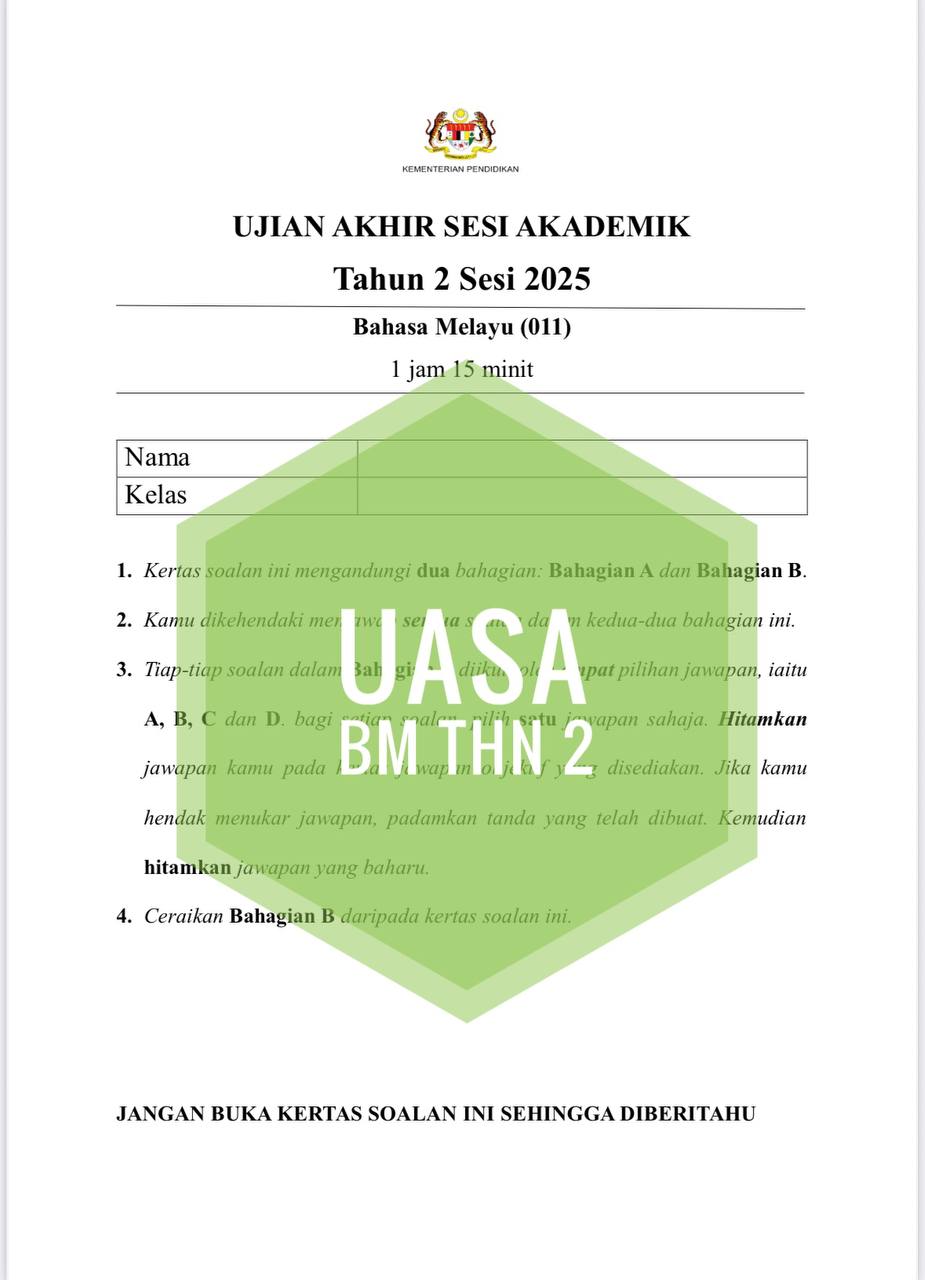 SET COMBO UASA TAHUN 2 2025 (4 set soalan) SET COMBO UASA TAHUN 2 2025 (4 set soalan) - Image 5