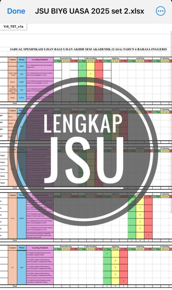 UASA - Bahasa Inggeris Tahun 6 2025/2026 (Set 2A-JSU+JSI) - Image 3