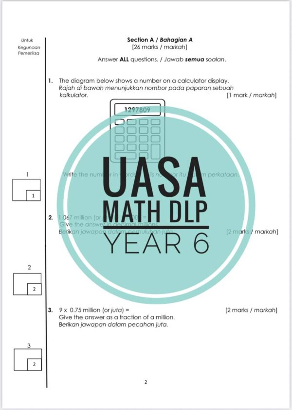 UASA - Mathematics DLP Tahun 6 2025/2026 (Set 2B-JSU) - Image 3