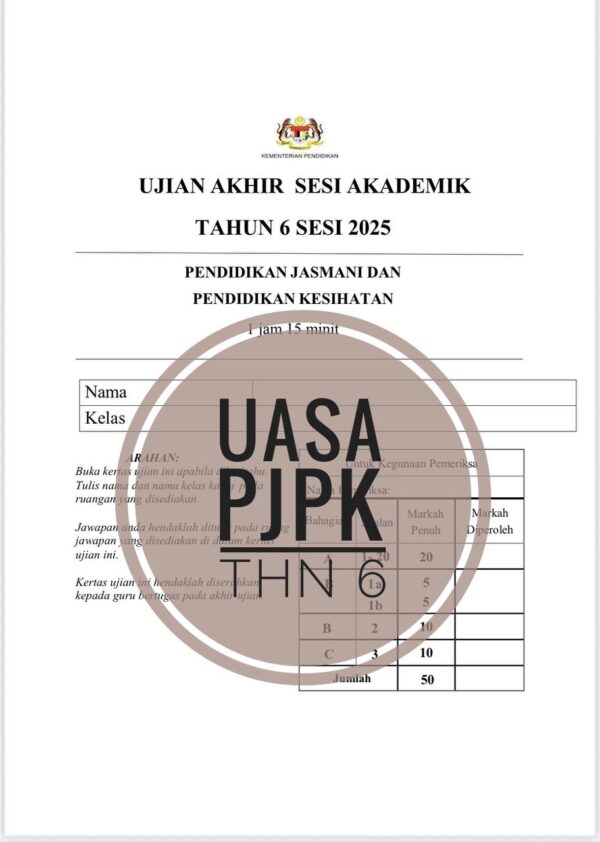 UASA - PJPK Tahun 6 2025/2026 (Set 1A - JSU Terkini) - Image 3