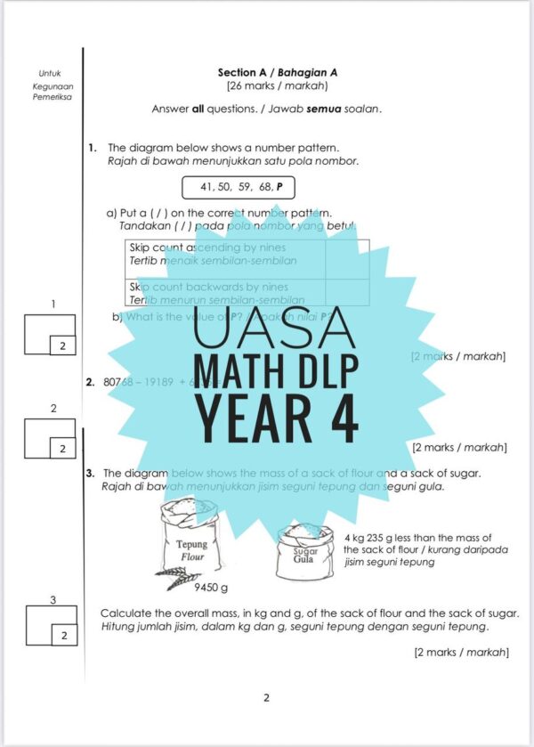 UASA - Mathematics DLP Tahun 4 2025/2026 (Set 2B-JSU) - Image 4