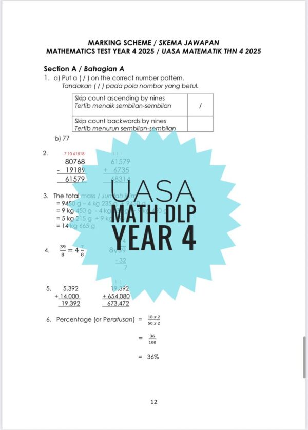 UASA - Mathematics DLP Tahun 4 2025/2026 (Set 2B-JSU) - Image 6