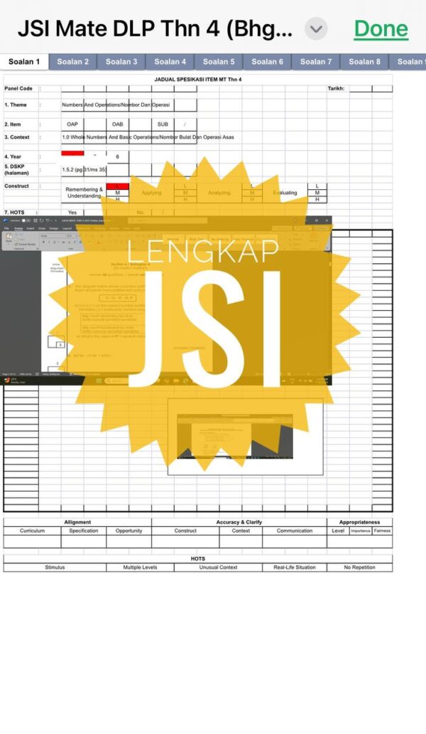 UASA - Mathematics DLP Tahun 4 2025/2026 (Set 2A-JSI+JSU) - Image 2