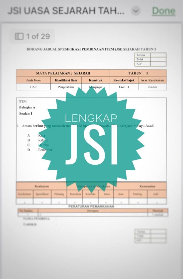 UASA - Sejarah Tahun 5 2025/2026 (Set 1A - JSI + JSU) - Image 6