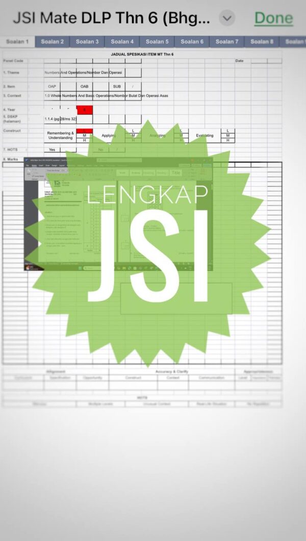 UASA - Mathematics DLP Tahun 6 2025/2026 (Set 2A-JSI+JSU) - Image 2
